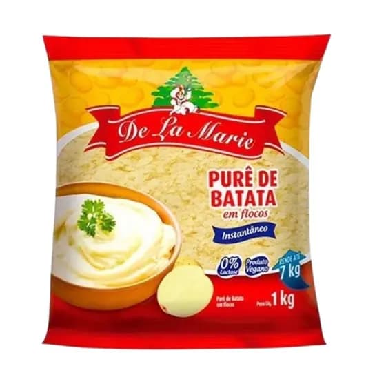 Purê De Batata Vegano De La Marie 1kg | Mix Pronto Cremoso Sem Leite Sem Glúten Profissional