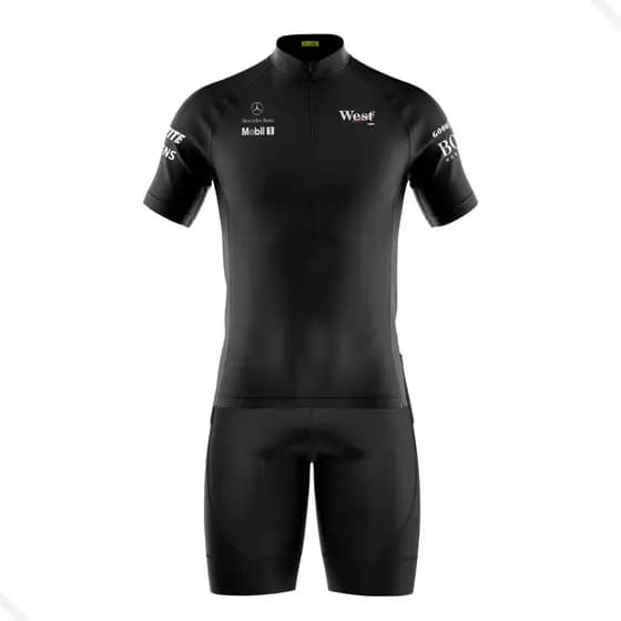 CONJUNTO CICLISMO MASCULINO BERMUDA E CAMISA PRETO UV 50+