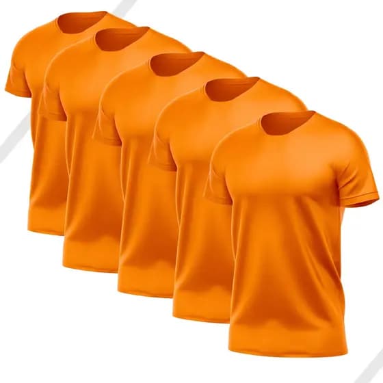 Kit 5 Camisetas Básicas Masculina Dry Fit Lisa Tradicional UV 50+ Academia Corrida Trabalho