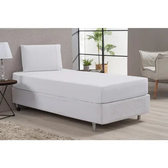 Kit Lençol e Fronha 100% Algodão Solteiro 200 Fios Branco