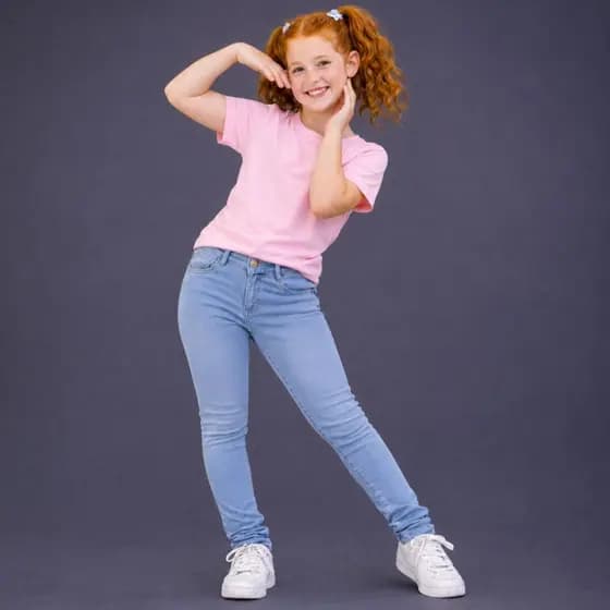 Calça Feminina Infantil Jeans Cintura Alta Skinny Menina Juvenill Tamanho 10 ao 16