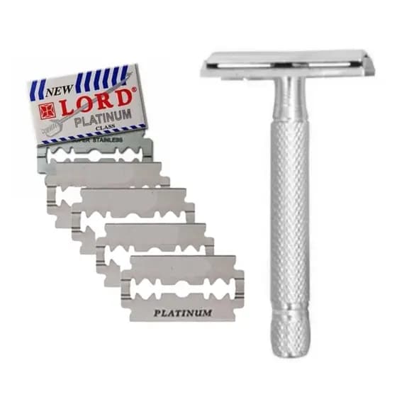 Aparelho de Barbear De Metal Retrô + 5 Lâminas brinde