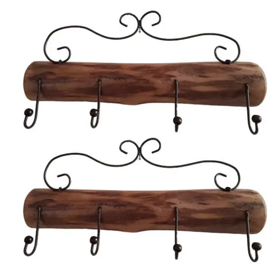 2 Porta Toalha cabide com gancho Banheiro Decoracao Rustica Banho Rosto Cabide