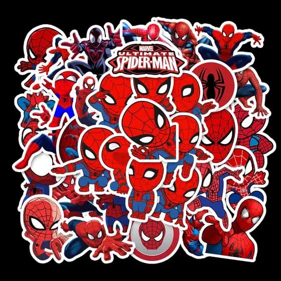 35 Pçs Adesivo À Prova D 'Água Desenho Homem-Aranha Para Crianças / Brinquedo / Skate / Guitarra