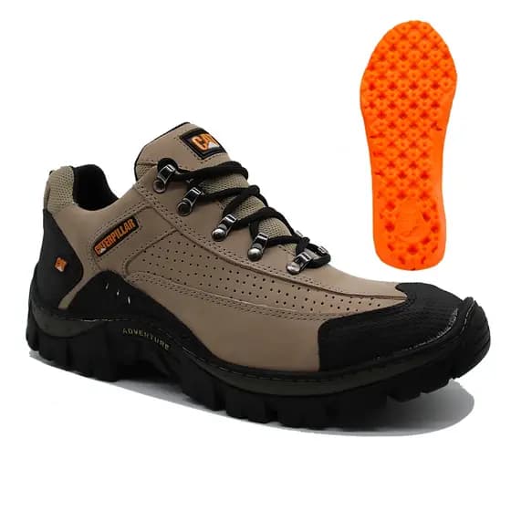 Bota Botina Caterpillar Promoção 100% Em Couro Legítimo Original + Palmilha em Gel