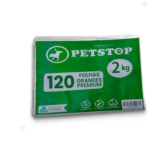 Jornal Higienico Biodegradável Seguro P/ Pets 2kg 120 folhas Grandes com 63cm X 58cm