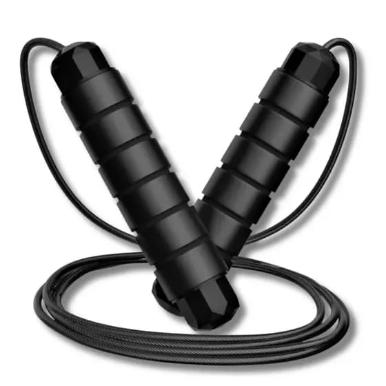 PULA Corda de Pular Speed Rope Profissional Rolamento CrossFit Fitness e Academia Cor Preto