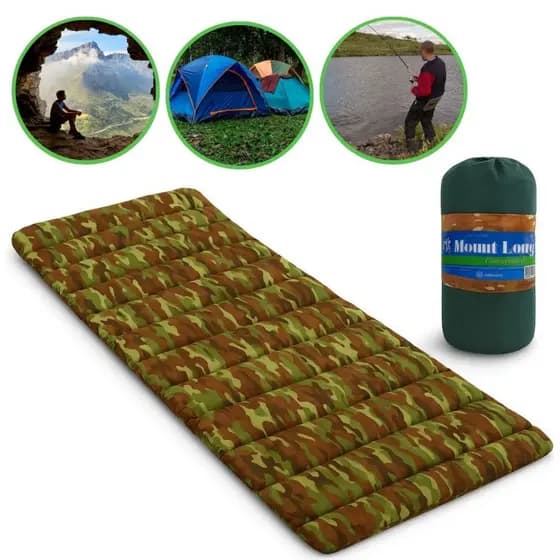 Colchonete Camping COLCHAO Camuflado Saco De Dormir Pesca Acampamento Retiro Trilha C/ Saco De Transporte Hezzo Hometech