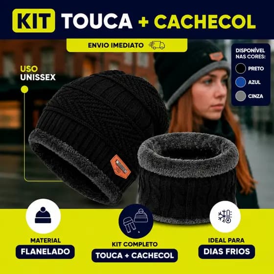 Touca Gorro Forrado Flanelado Frio Extremo Térmica Estilosa Inverno Masculina Feminina Unisex