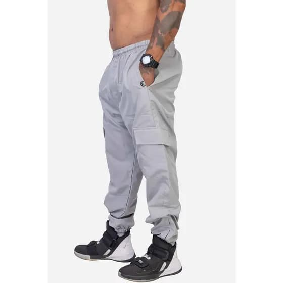 Calça Cargo Compton Ripstop Com Zíper Cinza