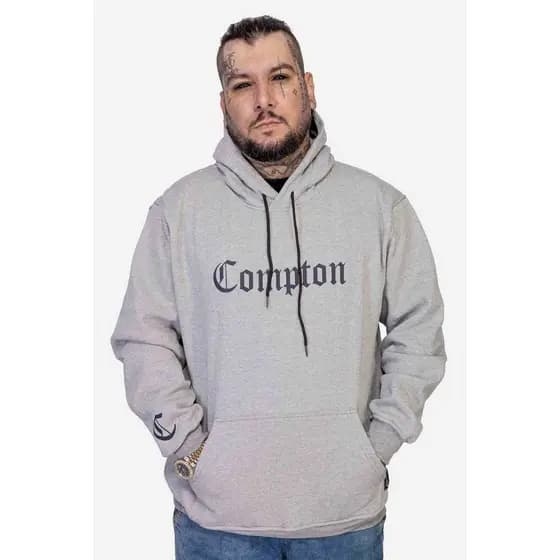 Moletom Compton Canguru Classic Plus Cinza