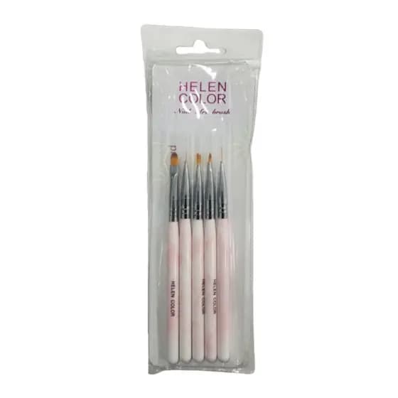 Pincéis Nail Art Unhas 5 Unidades Helen Color