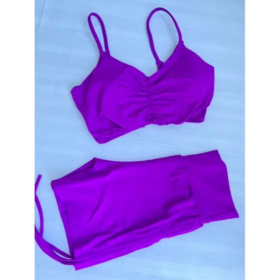 Conjunto roxo meryl Top , Short ou Calça Avulso poliamida fitness ( Peças vendidas separadamente)