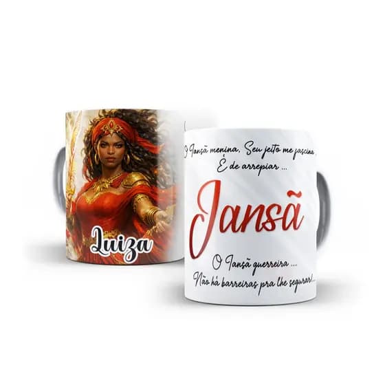 Caneca Orixás Iansã Porcelana Personalizada Umbanda Candomblé