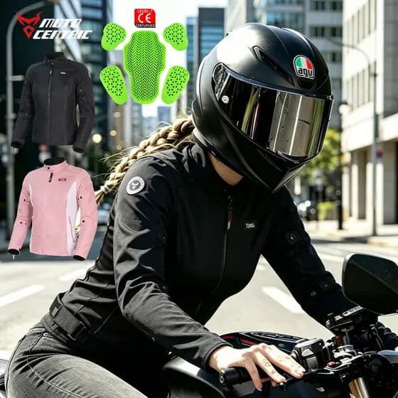 Jaqueta Moto Feminina Urbana Casual Leve Uso Diário Proteção CE Secagem Rápida Premium MOTOCENTRIC