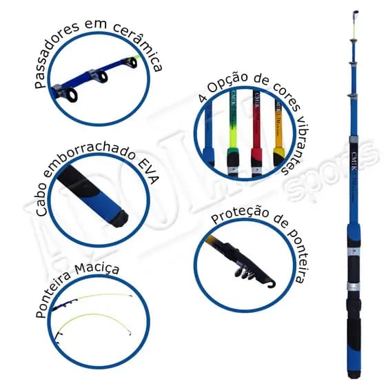 Vara de Pesca Para Molinete Cores Diversas Promoção Especial