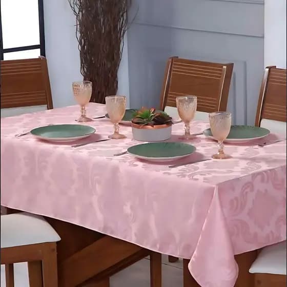 Toalha de Mesa Elegante 6 Lugares de Jacquard 2,0x1,40