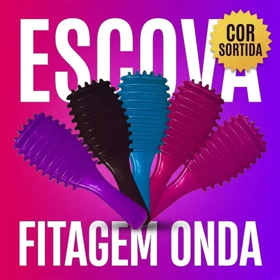 Escova de Fitagem Onda Finalizadora Modeladora Definição Cachos 2A 2C 3A 3B 3C 4A 4B 4C Cachos Crespos
