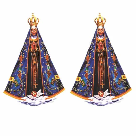 2 Adesivo Nossa Senhora Aparecida 15 x 10 Impresão Digital Colorido Para Vidro de Carro e Lataria