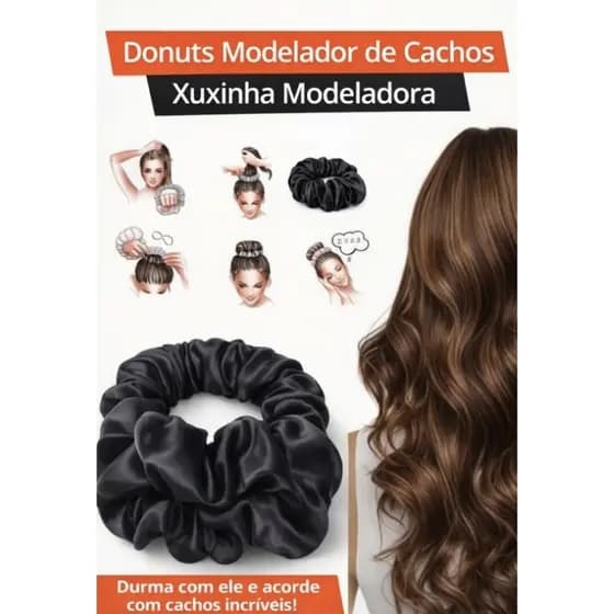 Donuts modelador de cachos de cetim xuxinha modeladora
