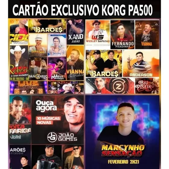 Cartão SD Exclusivo com 64 ritmos Profissionais para Korg PA500