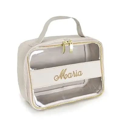 Necessaire Personalizada Bordada Transparente Organizadora