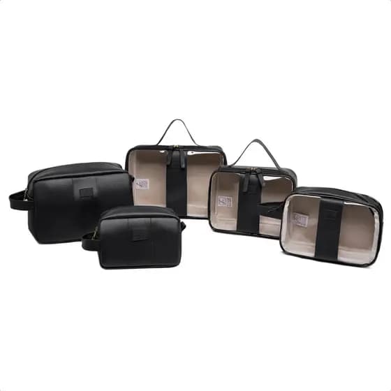 Kit 5 Necessaires Organizadoras Transparente Maletas P M G Viagem