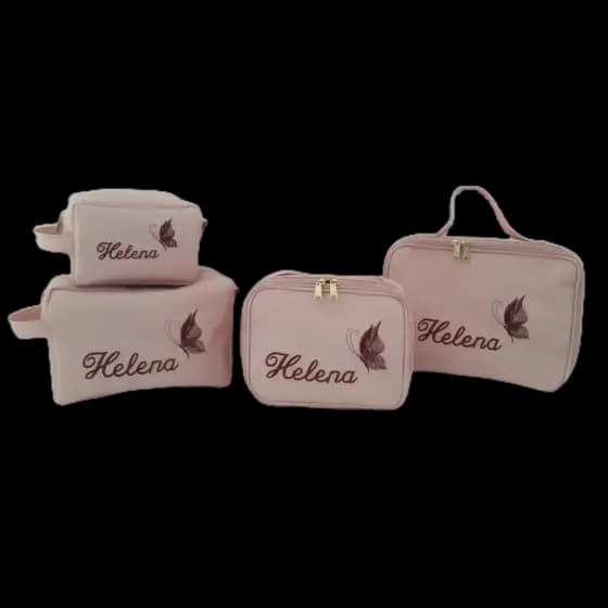 Kit Maternidade Personalizado Bordado Maletas Necessaires Viagem