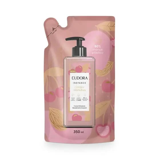 Eudora Instance Cereja e Amêndoas Refil ou bisba - Creme Hidratante Desodorante Corporal 350ml