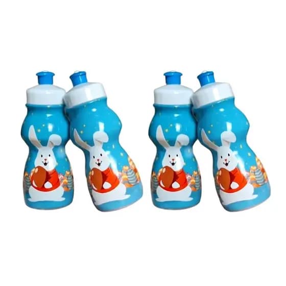 Kit 5 Garrafinhas Infantis Squeeze 250ml Coelho da Páscoa