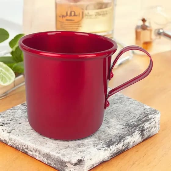 Caneca Copo Moscow Mule Alumínio Cor Vermelho 350ml