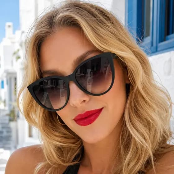 Óculos de Sol Feminino Gatinho Grande Novidade Trend 2023 Proteção Uv400