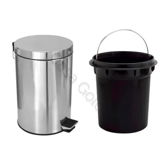 Cesto Lixeira 5 litros inox com Pedal com cesto removivel Cozinha Banheiro Escritório