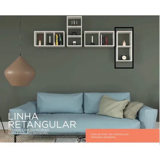 Nicho 60x30x15 Nicho em MDP de 15 mm, pintura UV NB-1, nicho para quarto, quadrado decorativo, prateleira, nicho flutuante, nixo suporte invisivel, quadrado com suporte embutido