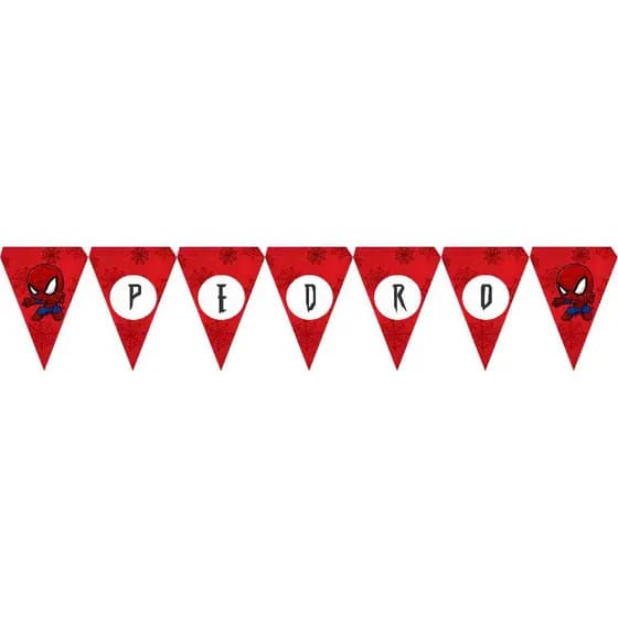 Bandeirola Personalizada Homem Aranha - Bandeirinha Personalizada Homem Aranha