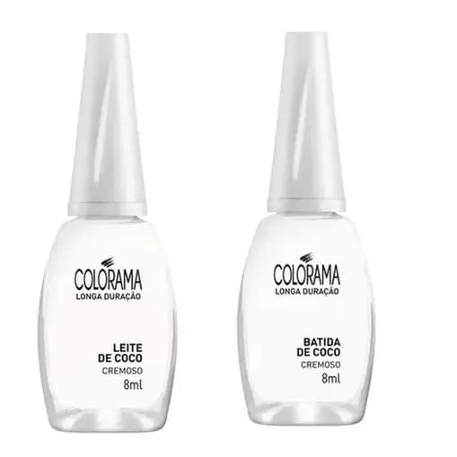 01 Esmalte Leite De Coco + 01 Batida De Coco Colorama 8ml