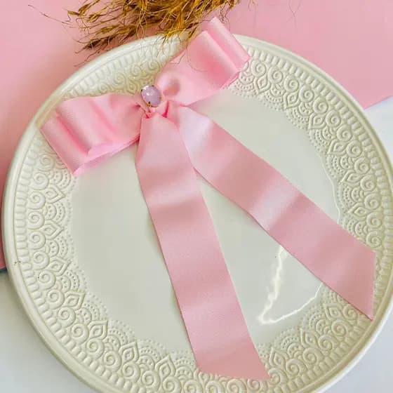Laço de Luxo com ponta / laço tendência / laço de cabelo com ponta / laço da moda /laço rosa / Laço grande