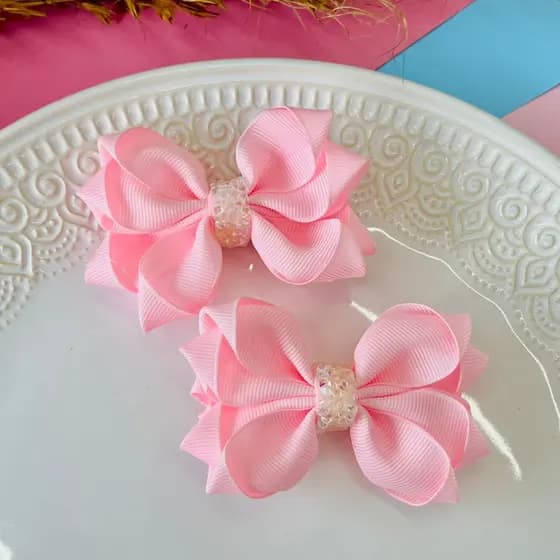 Dupla de Laço Infantil / Par de laços / Duplinha Infantil Rosa Bebê e Outras cores / Laço F