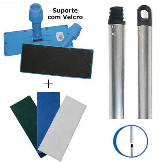 Rodo Mop Articulavel 3 Esponjas Cabo Rosca 1,27 cm Aluminio