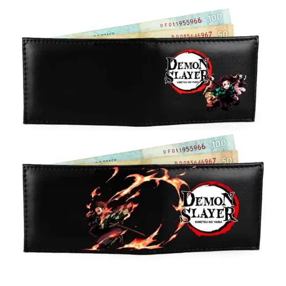Carteira Slim Masculina Nerd Cosplay Infantil Personalizado Com Porta Cartão Anime Demon Slayer Tanjiro Kamado