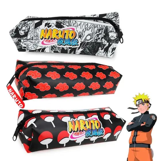 Estojo Bolsa Escolar De Lápis Unissex Infantil Com Zíper Infantil Personalizado Naruto Shippuden / Naruto Akatuski Nuvem / Sasuke Uchiha