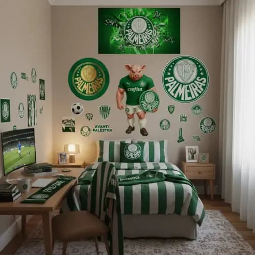 Adesivo de Parede Palmeiras Extra Grande Futebol Paulista Palestra Itália Verdão Mancha Verde Allians Park