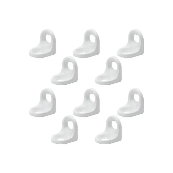 10 Uni Suporte Cadeirinha Cantoneira Para Prateleira 2 Furos