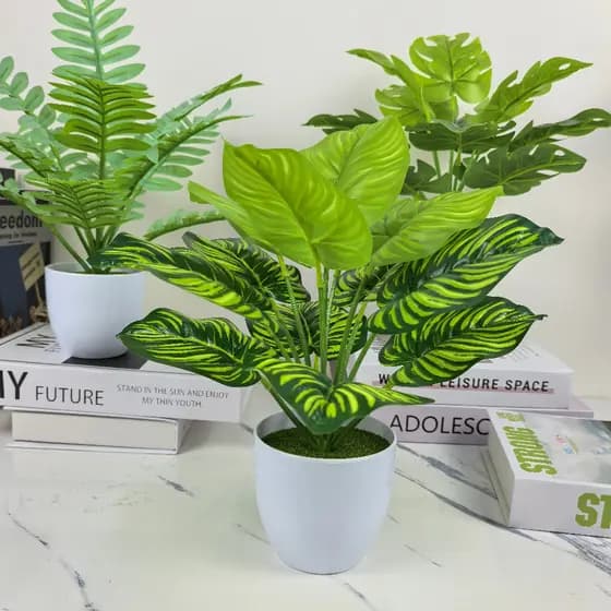 Planta verde Bonsai Simulação Tartaruga Costas Plástico Vaso Planta Artificial Bonsai Simulação Enfeites de flores Prima