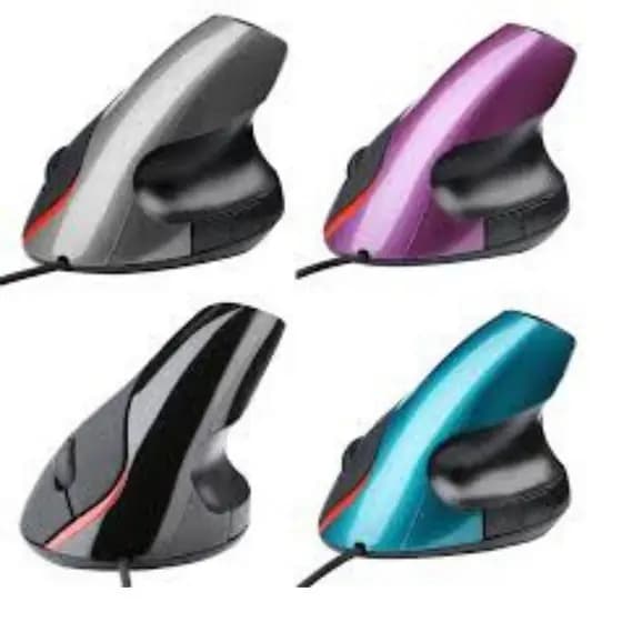 Mouse Vertical Ergonômico USB Com Fio P/Mão Direita AntiDor