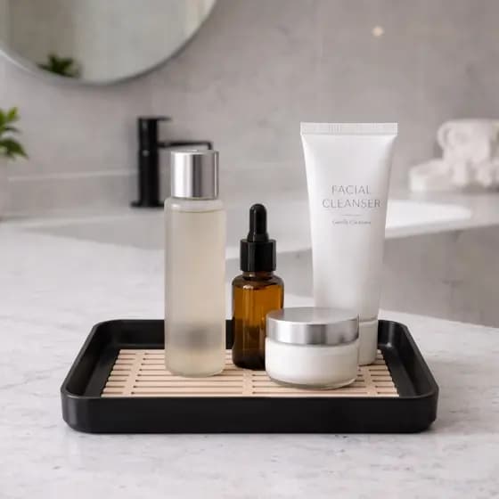 Bandeja Organizadora Multiuso para Banheiro | Porta Skincare, Cosméticos e Acessórios