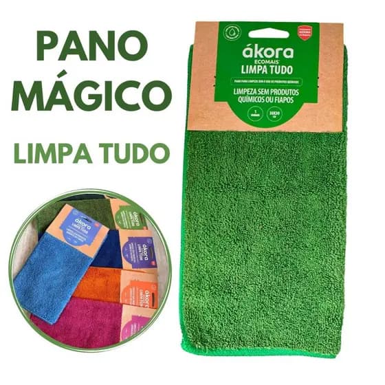 Limpa Tudo Pano Mágico Limpa Vidro Ákora Microfibra