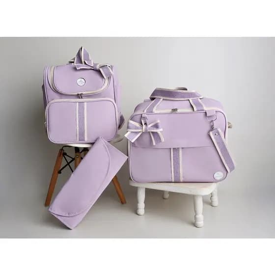 Kit De Bolsa Mala Maternidade 3 Peças Super Luxo