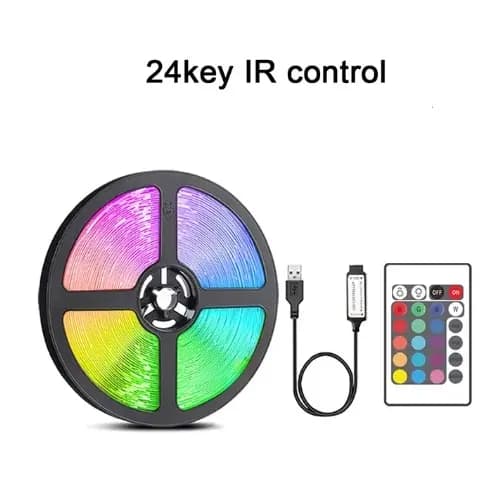 luz led para tv, fita RGB LED Light com controle remoto, fita de lâmpada flexível, TV, mesa, quarto, 5V