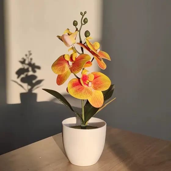 Bonsai Planta Artificial Flor Orquídea mesa de jantar casa escritório